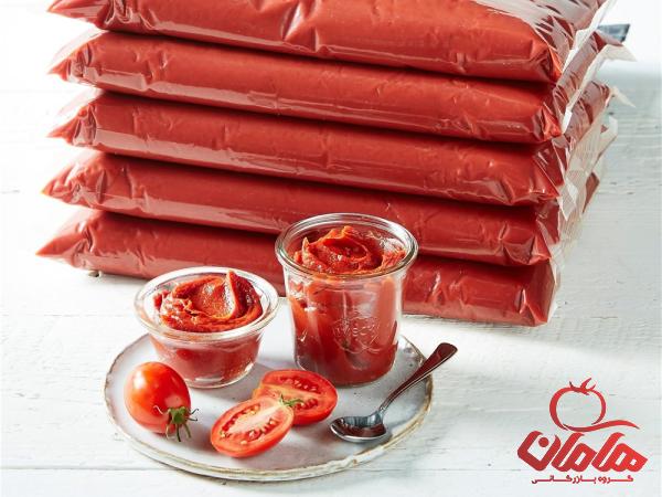رب گوجه پاکتی با قیمتی اقتصادی تولید شده از مواد اولیه‌ باکیفیت